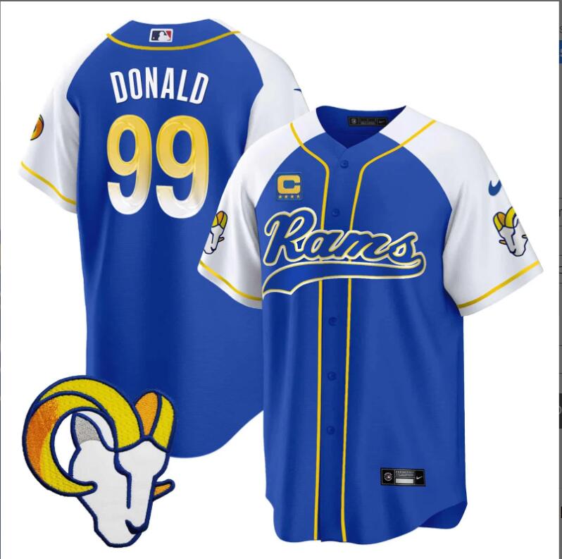 Men Los Angeles Rams 99 Donald blue 2024 Nike NFL Jersey